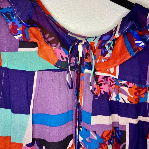 💥BOGO💥 Anthropologie Colorful Maeve blouse. Size L - Picture 3 of 7